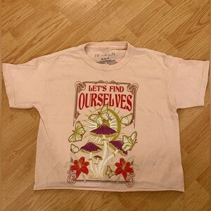 Pink Graphic Cropped T-Shirt